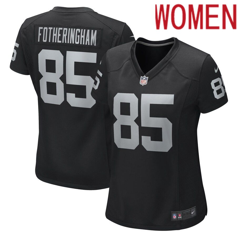 Women Las Vegas Raiders #85 Cole Fotheringham Nike Black Game Player NFL Jersey->women nfl jersey->Women Jersey